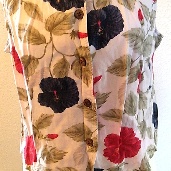 Vintage La cabana all night long floral vest size large - Picture 3 of 4